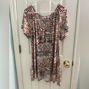 Cato Multicolor Geometric Print Blouse